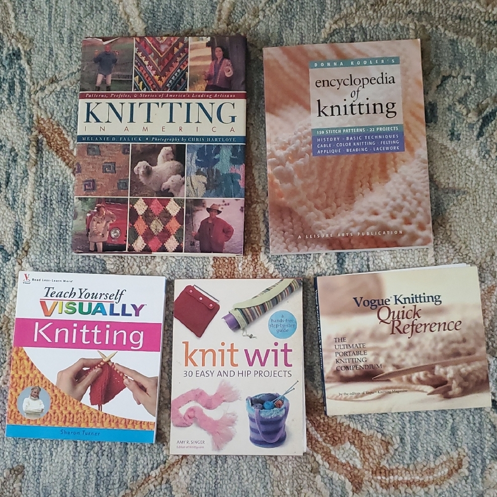 Lot of 5 knitting books Hobby Crafting Book Collection
